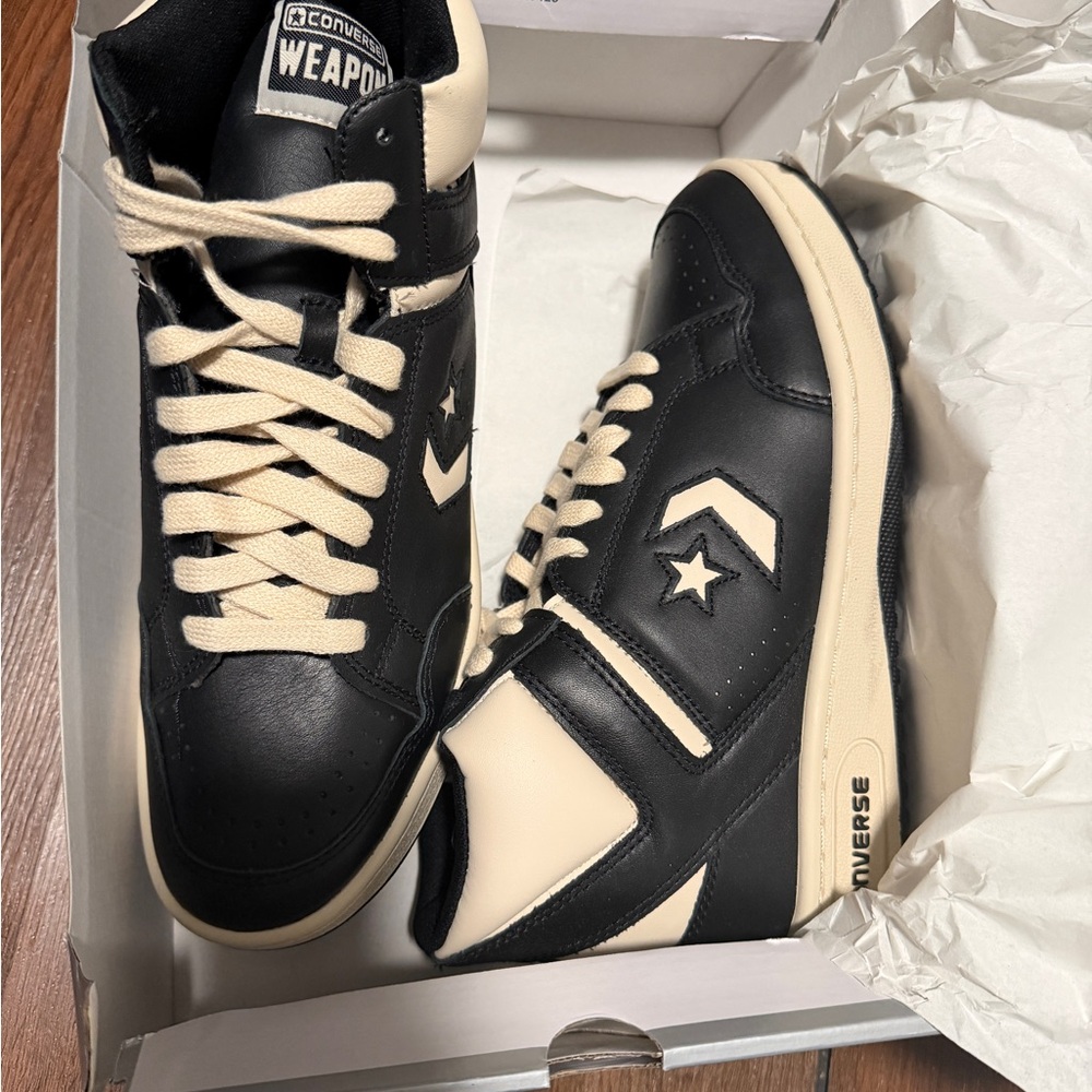 NEW Converse Weapon Black Ivory A04400C Larry Bird Boston Celtic DS Sz 8M. W9.5